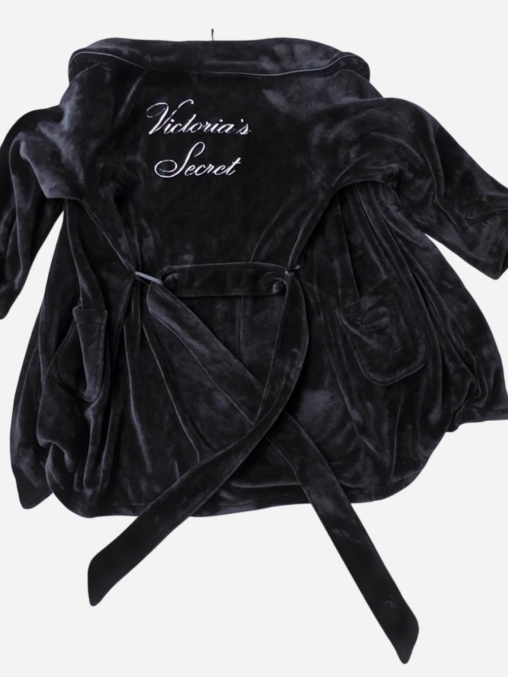 M/L Victoria's Secret Back Script Plush Fleece Robe